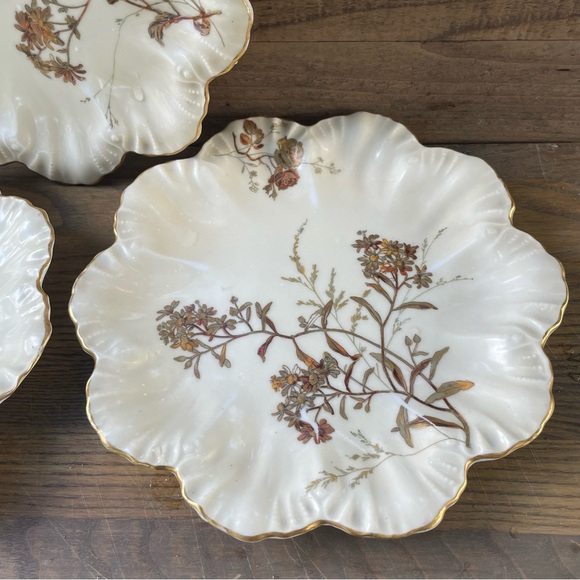 Antique Limoges Fluted Floral A Laternier Limoges France 8